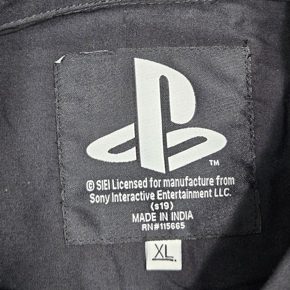 Playstation Button Up Shirt Mens Size XL Black PS AOP Short Sleeve Collar - Picture 2 of 9